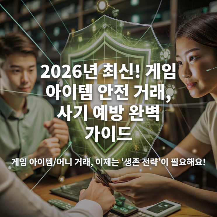  2026년 최신! 게임 아이템 안전 거래, 사기 예방 완벽 가이드