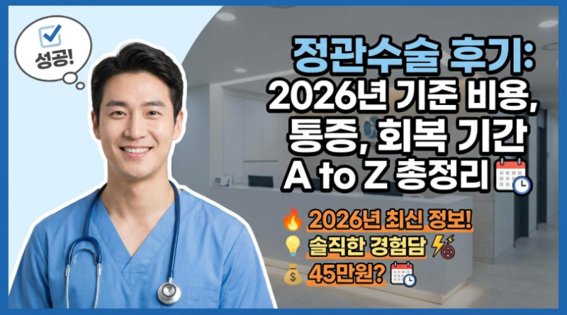 정관수술 후기 (2026년 기준)비용·통증·회복기간까지 실제 경험으로 정리