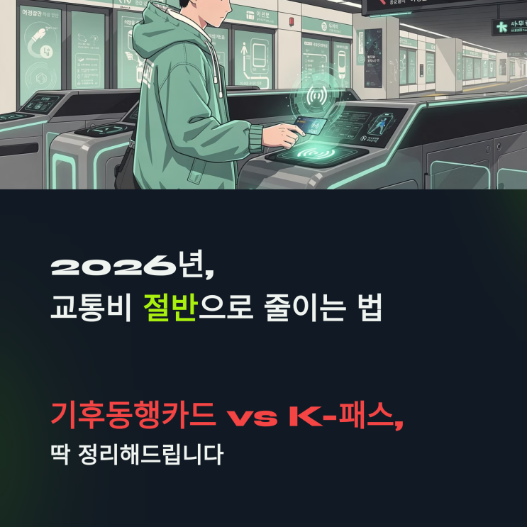  2026년 교통비 절약 끝판왕은? 기후동행카드 vs K-패스 완벽 비교 (알뜰교통카드는 이제 그만!)