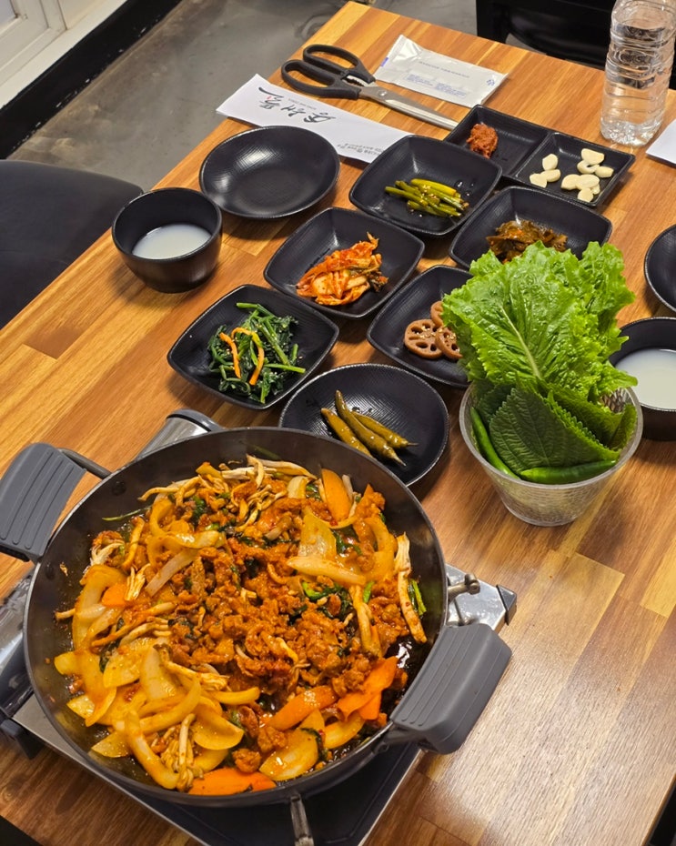  대구 옥포 한식 맛집 송해뜰에서 유황오리불고기, 물총칼국수