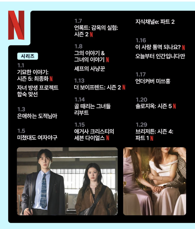  26년 1월 넷플릭스 신작 라인업