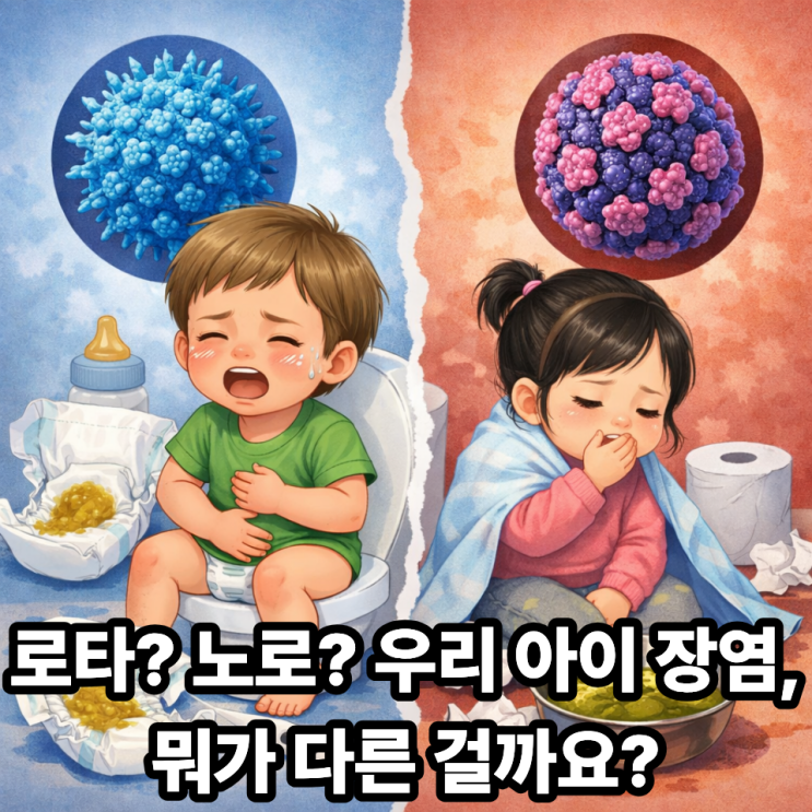   로타바이러스 vs 노로바이러스 차이｜육아맘이 헷갈리기 쉬운 장염 구분법