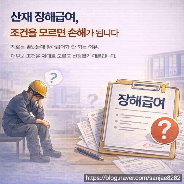  산재 장해급여 조건 모르고 신청하면 보상에서 손해 봅니다
