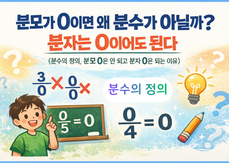 분모가 0이면 왜 분수가 아닐까? 분자는 0이어도 된다(분수의 정의, 분모 0은 안 되고 분자 0은 되는 이유) : 네이버 블로그