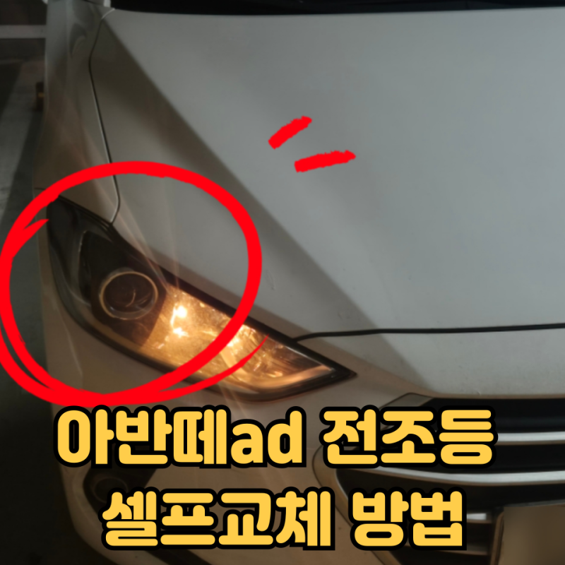 아반떼ad 전조등 셀프교체 방법