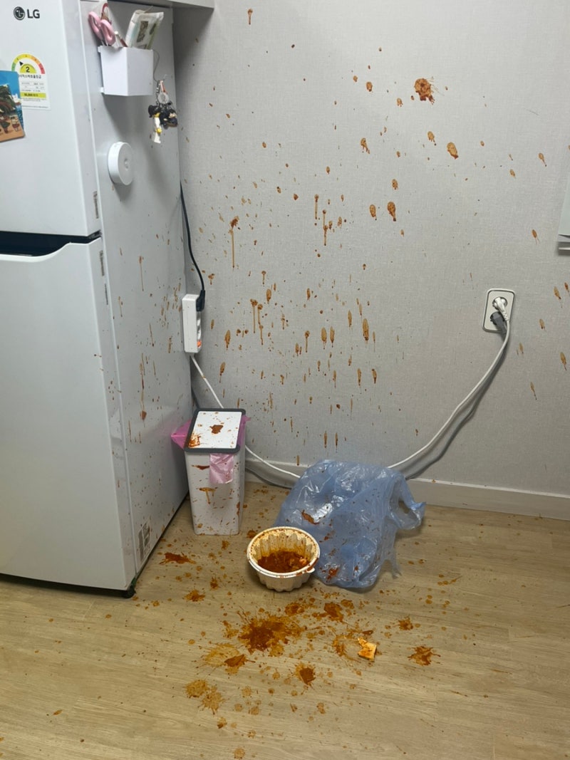 벽지에 묻은 김치 얼룩 지우기 [김치찜 살인사건]