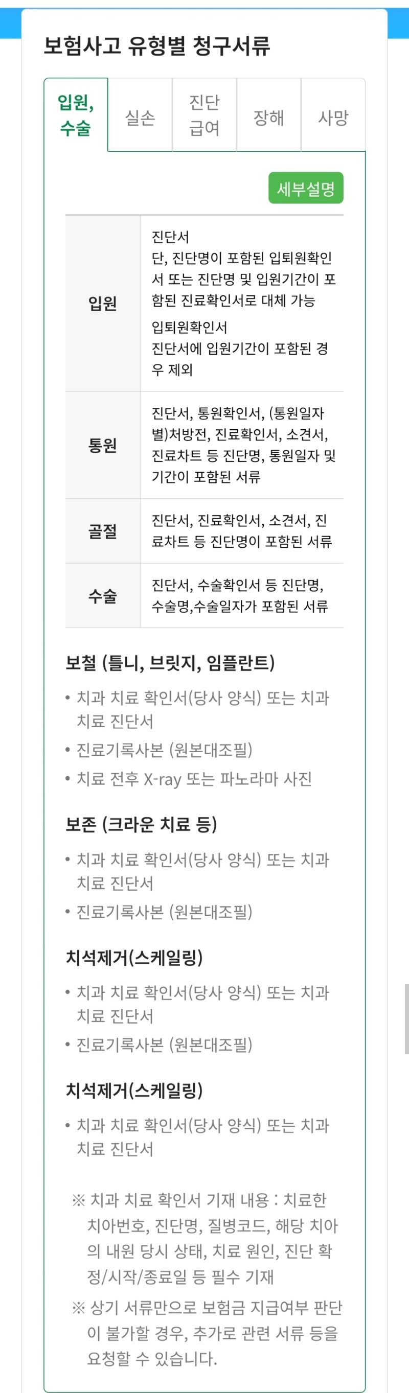 대장 용종 제거 보험금 청구 방법