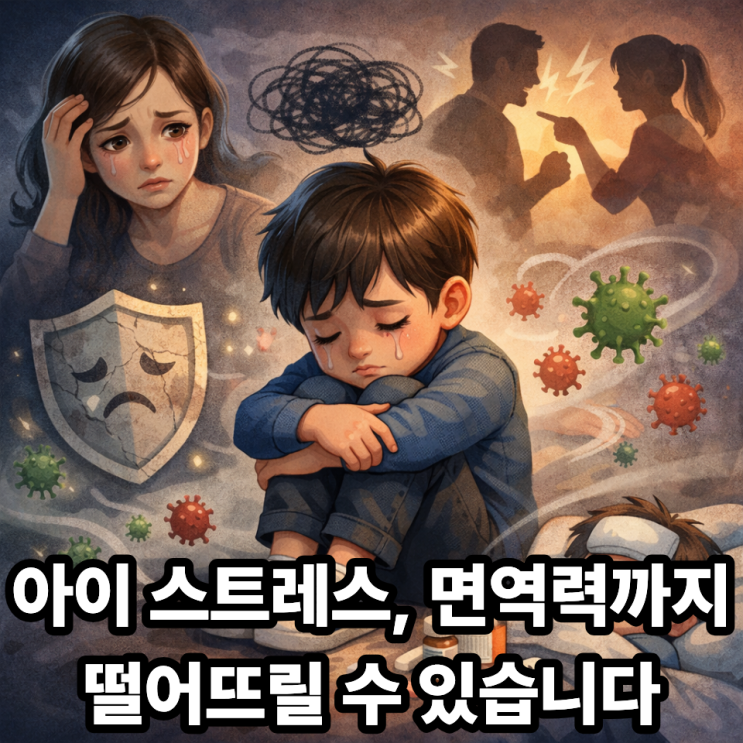  스트레스도 아이 면역력에 영향을 줄까?｜아이 마음이 아프면 몸도 약해집니다