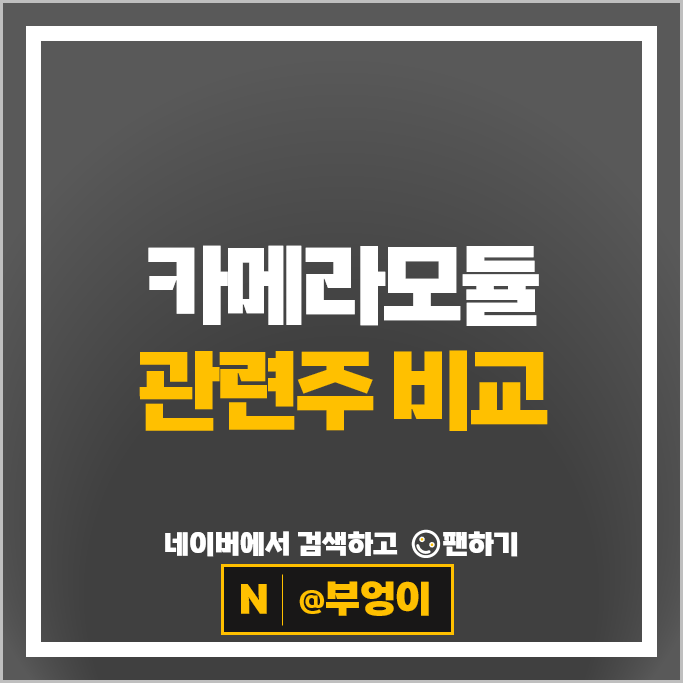 카메라모듈관련주 옵트론텍 캠시스 엠씨넥스 주가 파트론 자화전자 주식