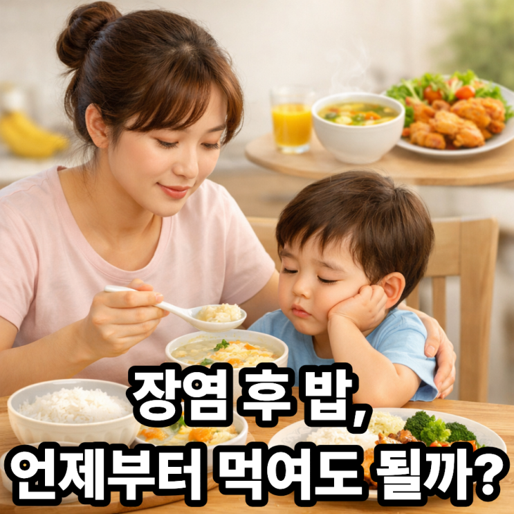   장염 후 식단, 언제부터 정상식 가능할까? 육아맘 기준 정리
