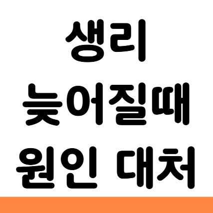  생리 늦어질 때 원인 대처