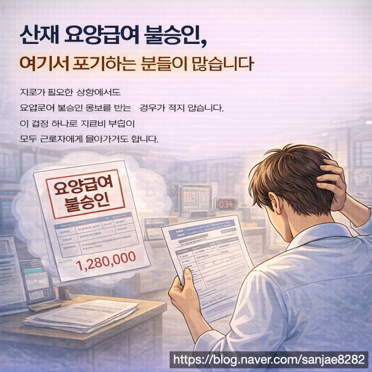  산재 요양급여 불승인 그냥 넘기면 치료비 전부 본인 부담입니다