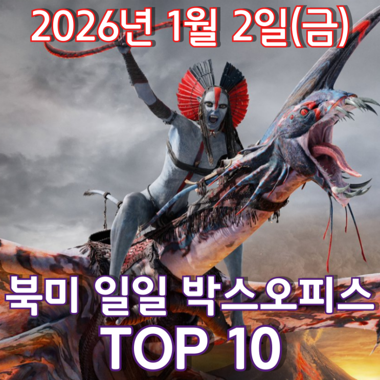  [북미 박스오피스] 일일 TOP 10 - 2026년 1월 2일(금)