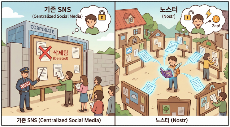  계정 삭제 걱정 끝! 검열 없는 자유로운 SNS '노스터(Nostr)'란 무엇인가?
