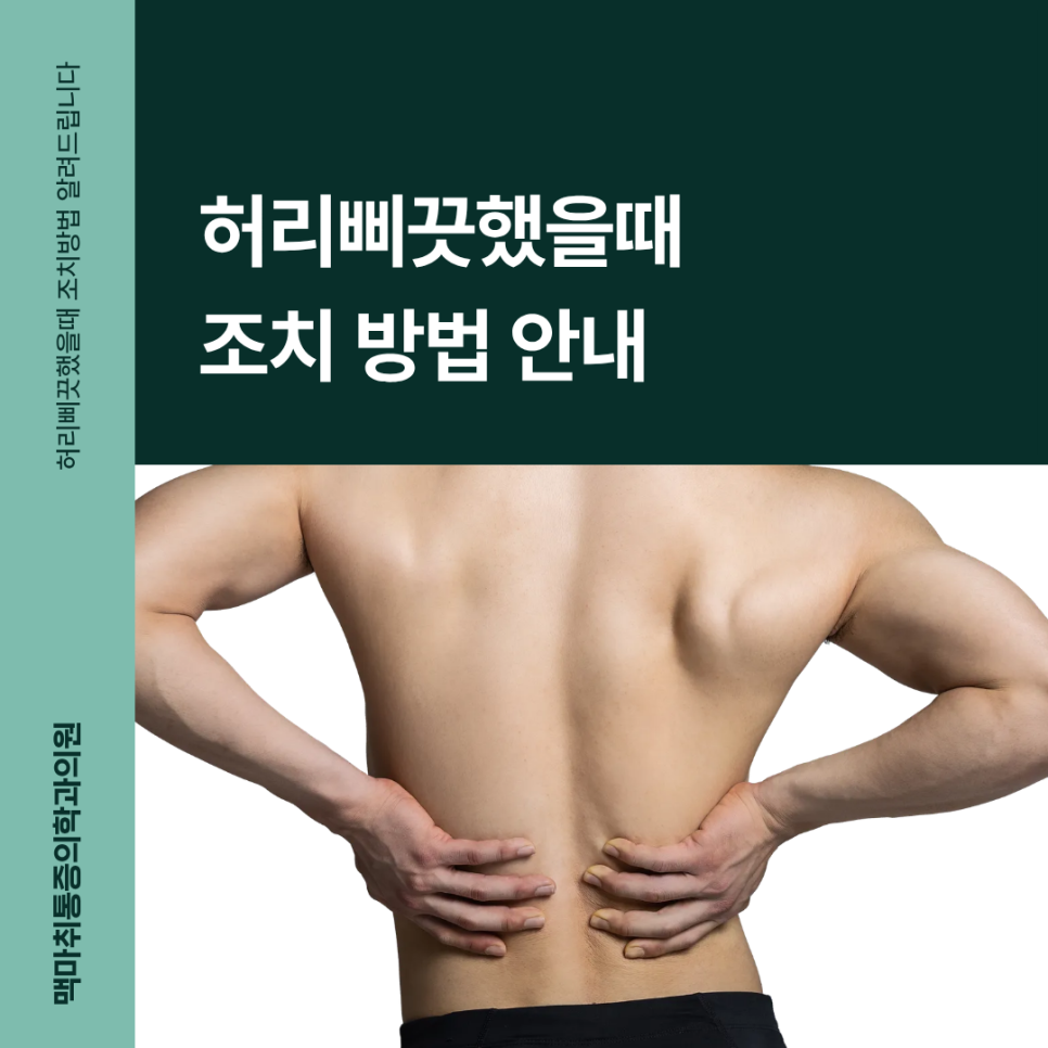 허리삐끗했을때 조치방법 그냥 쉬어도 되는 상황과 점검 기준