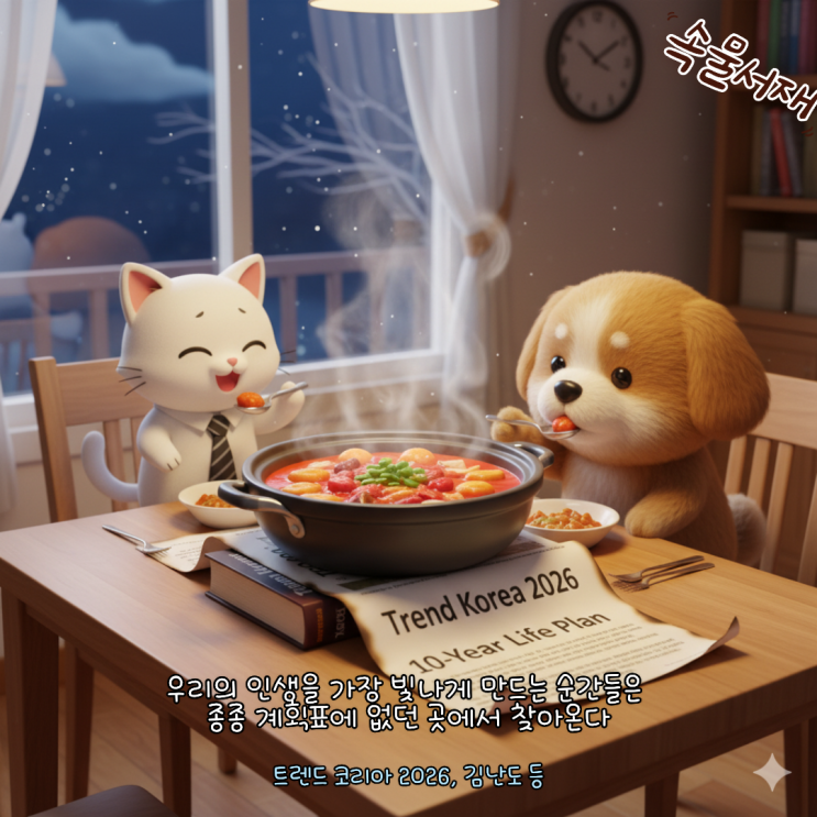  트렌드 코리아 2026: 찢어버린 식단표(feat. 레디코어)가 가져온 로제순살찜의 낭만(김난도 등)