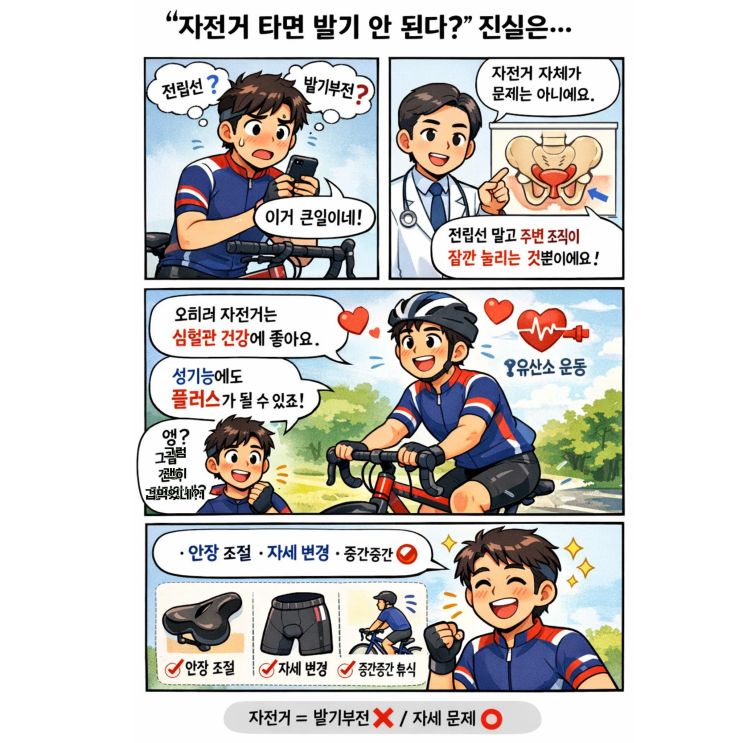  ️ 자전거 타면 발기 잘 안 된다는 말, 진짜일까요?