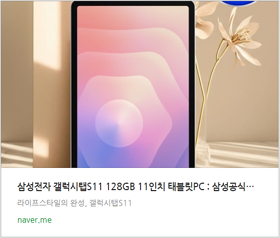 ✏️ 필기·드로잉에 진심이라면 주목할 태블릿 삼성전자 갤럭시탭 S11 WiFi 128GB 실버