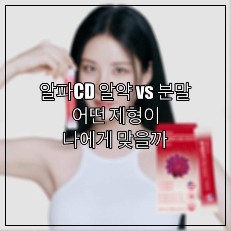  알파CD 알약 vs 분말, 어떤 제형이 나에게 맞을까