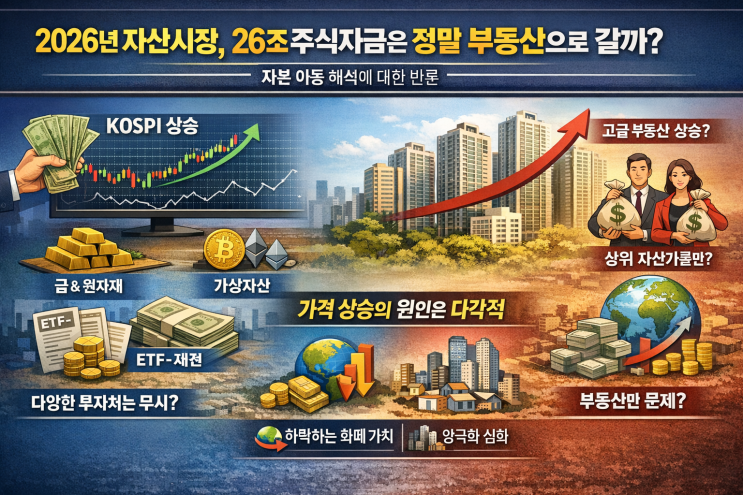  2026년 자산시장, 26조 주식자금은 정말 부동산으로 갈까? 자본 이동 해석에 대한 반론