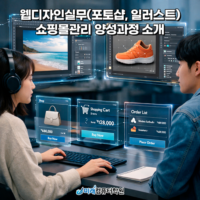 부산 국비지원 웹디자인실무(포토샵·일러스트) 쇼핑몰관리 양성과정 | 미래컴퓨터학원