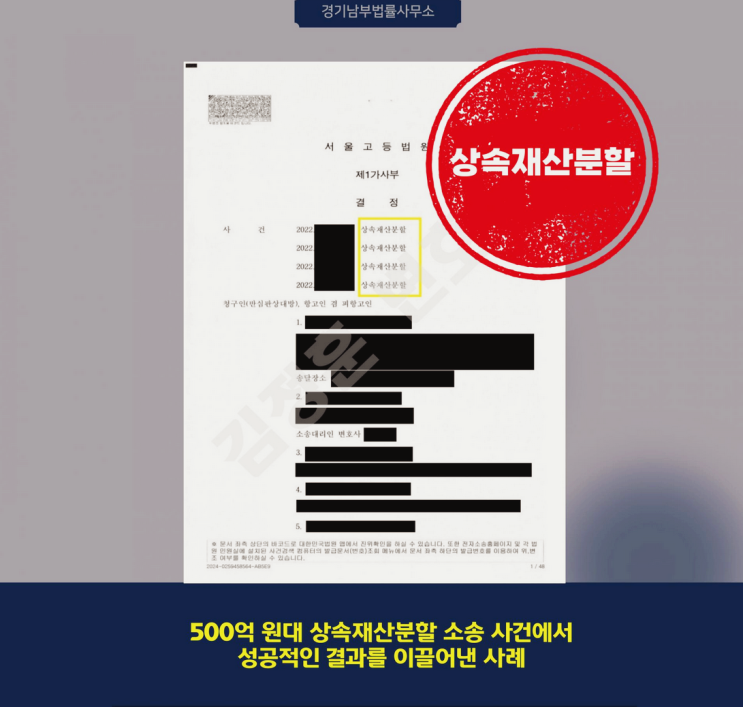  상속인 다수 참여한 상속재산분할 사건의 진행과 판단 구조