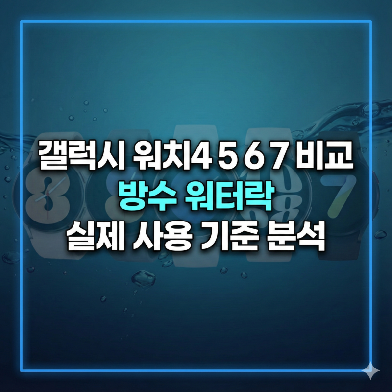 갤럭시 워치4 5 6 7 비교 방수 워터락 실제 사용 기준 분석