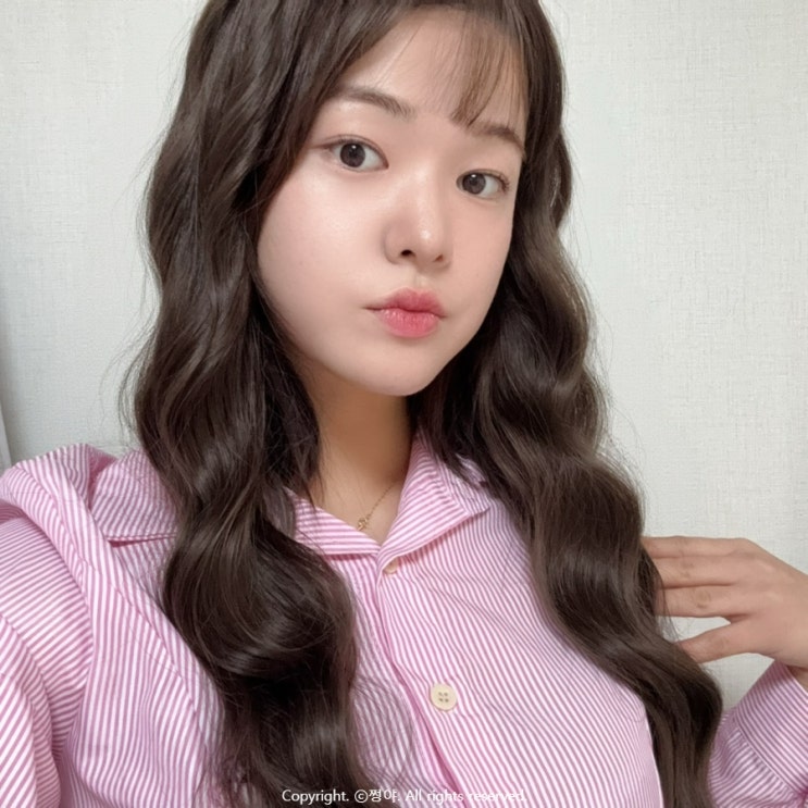  핑크에이지 인모 통가발 논클립 여자 긴머리 히피펌 헤어 스타일