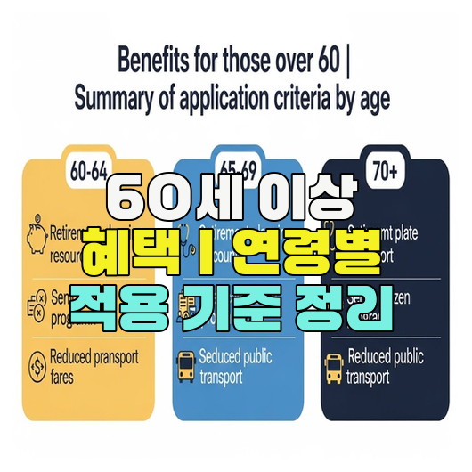  60세 이상 혜택｜연령별 적용 기준 정리
