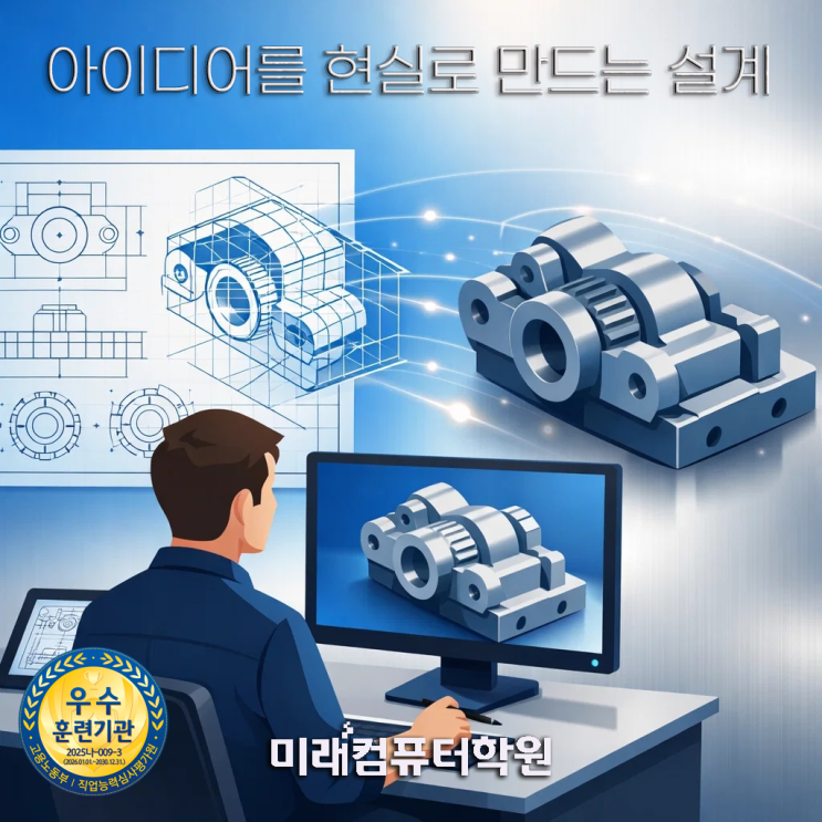  부산캐드취업-국비로 배우는 기계설계 실무! CAD·Inventor·CATIA·3D프린터 올인원 과정