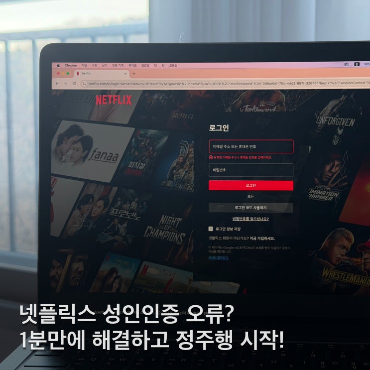  넷플릭스 성인인증 오류 해결 및 1분 만에 끝내는 법