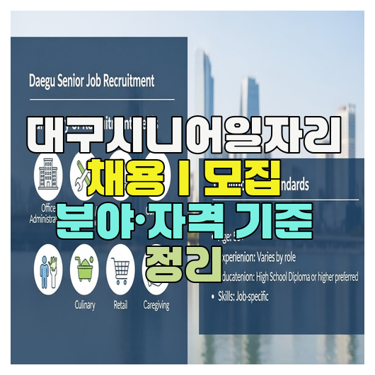  대구시니어일자리 채용｜모집 분야·자격 기준 정리