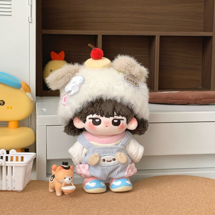  10cm 귀여운 크림 강아지 세트 인형옷 아이돌인형옷