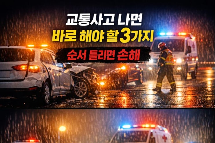  교통사고 나면 바로 해야 할 3가지 (첫번째 : 처리 순서가 틀리면 손해 발생 이유)