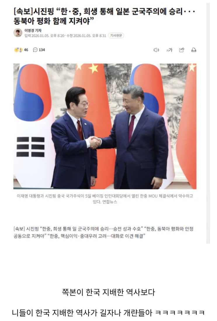  시진핑, 한·중, 희생 통해 일본 군국주의에 승리
