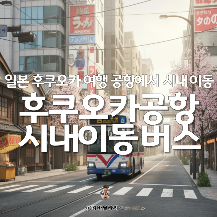  일본 후쿠오카 여행 공항에서 하카타 텐진 시내 이동 버스