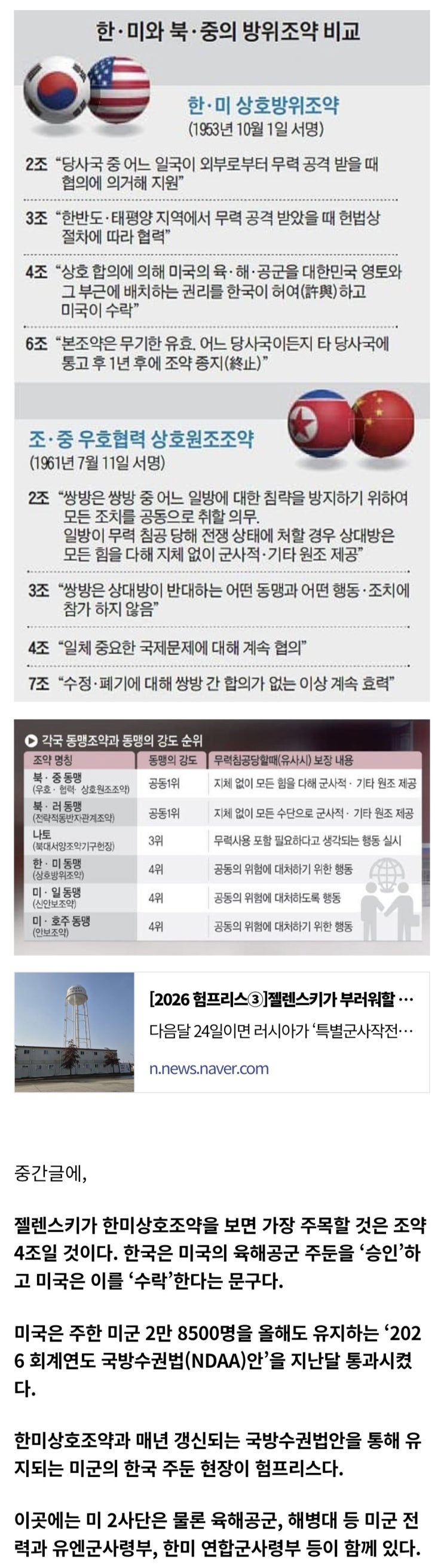  젤렌스키가 부러워할 ‘한미동맹의 상징’ 주한미군
