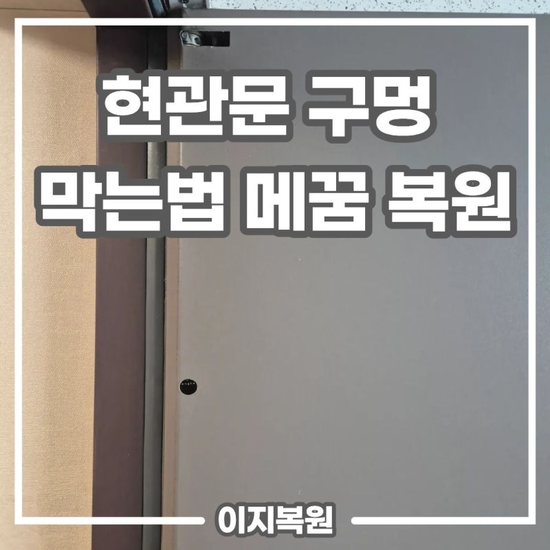 현관문 구멍 막는법 메꿈 복원