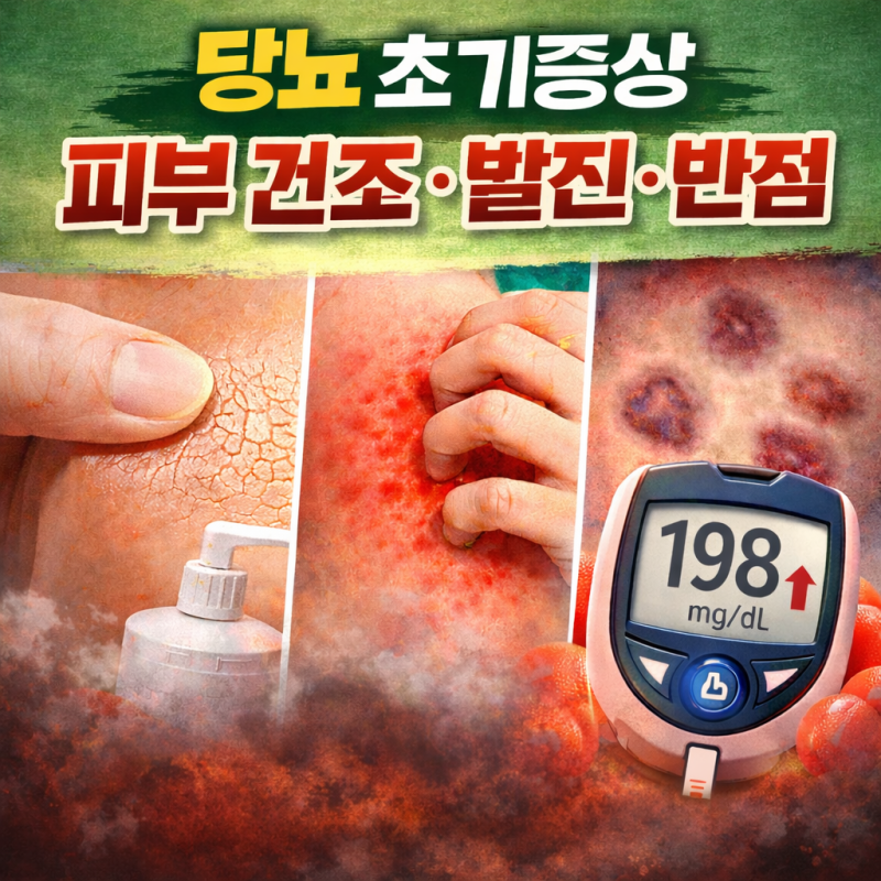 당뇨 초기증상 피부 건조·발진·반점, 그냥 피부 트러블이라 넘기면 안 되는 이유