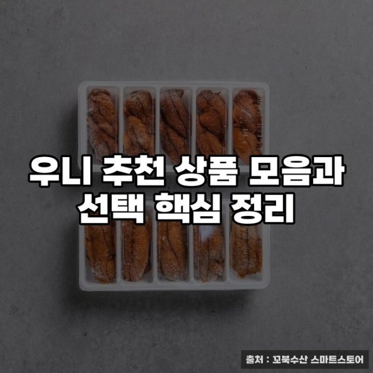  우니 추천 상품 모음과 선택 핵심 정리