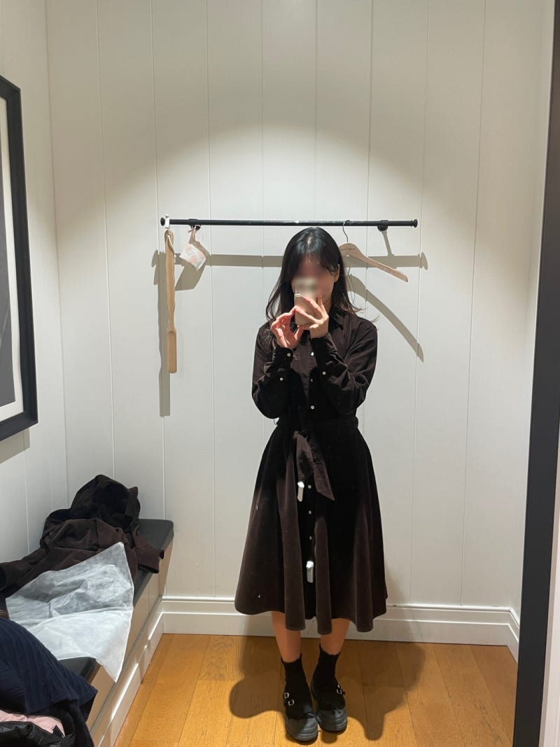 폴로랄프로렌 여성 코듀로이 벨티드 셔츠 원피스 리뷰
