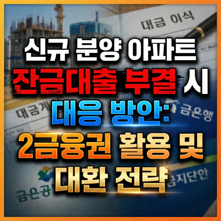  신규 분양 아파트 잔금대출(집단대출) 부결 시 대응 방안: 2금융권 활용 및 대환 전략