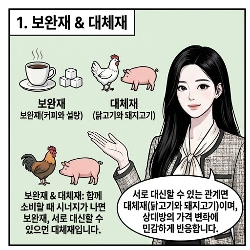  보완재 대체재 열등재 정상재 소비재 가수요 뜻 예시