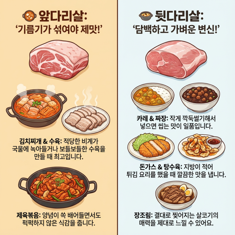 [식재료뿌시기 03]돼지고기 앞다리살 vs 뒷다리살, 영양과 가성비 비교
