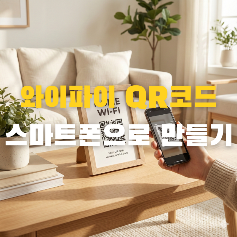 와이파이 큐알코드 만들기 핸드폰으로 간편히 OK