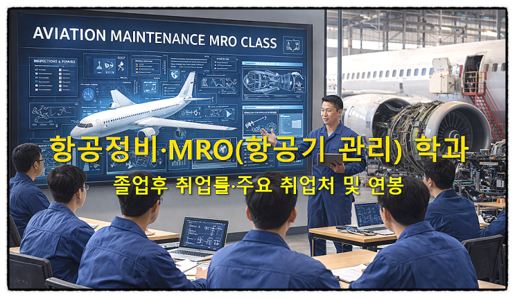  항공정비·MRO(항공기 관리) 학과 졸업후 취업률·주요 취업처 및 연봉