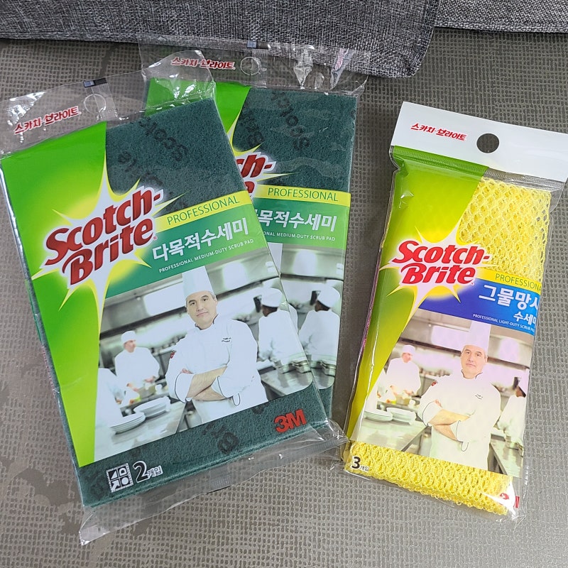 3M 수세미 찌든 때도 말끔하게! 믿음직한 초록 수세미 사용 후기