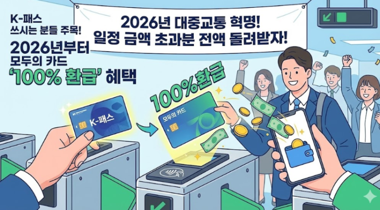  K-패스 쓰시는 분들 주목! 26년부터 모두의카드 '100% 환급' 혜택