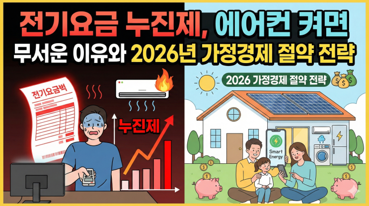  전기요금 누진제, 에어컨 켜면 무서운 이유와 2026년 가정경제 절약 전략