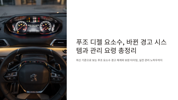 푸조 디젤 요소수, 바뀐 경고 시스템과 관리 요령 총정리